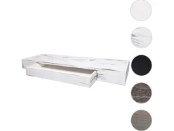 MCW Wandregal H37 Schublade 8x80x25cm Weiß Shabby