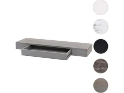 MCW Wandregal H37 Schublade 8x80x25cm Grau Shabby