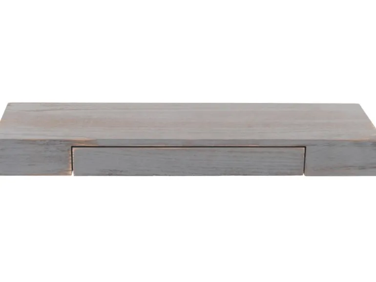MCW Wandregal H37 Schublade 8x80x25cm Grau Shabby