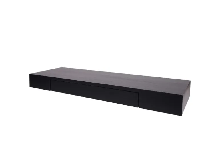 MCW Wandregal H37 Schublade 8x80x25cm Schwarz
