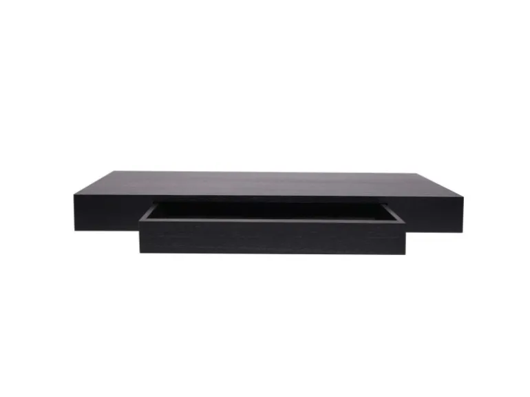 MCW Wandregal H37 Schublade 8x80x25cm Schwarz