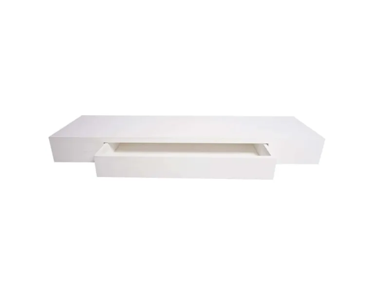 MCW Wandregal H37 Schublade 8x80x25cm Weiß