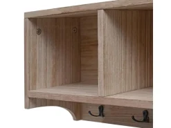 MCW Wandregal K49 Garderobe Wandgarderobe Regal 3 Staufächer 5 Haken 30x80x20cm Holz Naturbraun