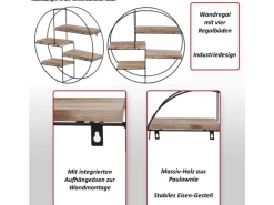 MCW Wandregal K76 45x45x11cm Natur