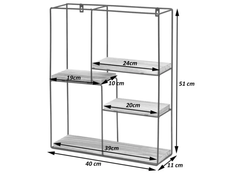MCW Wandregal K76 51x40x11cm Natur