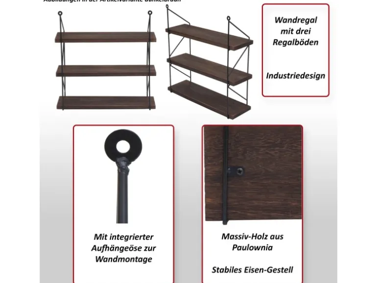 MCW Wandregal K78 40x40x13cm Natur
