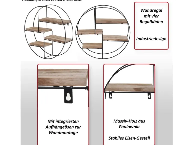 MCW Wandregal K76 45x45x11cm Weiß