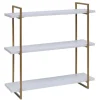 MCW Wandregal K78 60x60x18cm Weiß Metall Gold