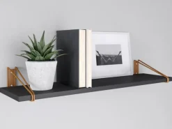 MDF-Wandregal Oldham 1,8 cm x 60 cm x 20 cm Walnussfarben