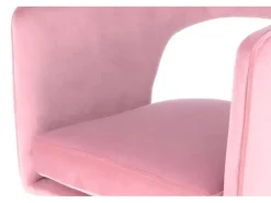 MeGusta Moderner Stuhl Rosa Polsterstuhl Esszimmerstuhl mit Armlehne Amelie