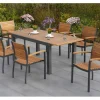 Merxx Gartenmöbel-Set Santorin 7-teilig Stapelsessel & Ausziehtisch