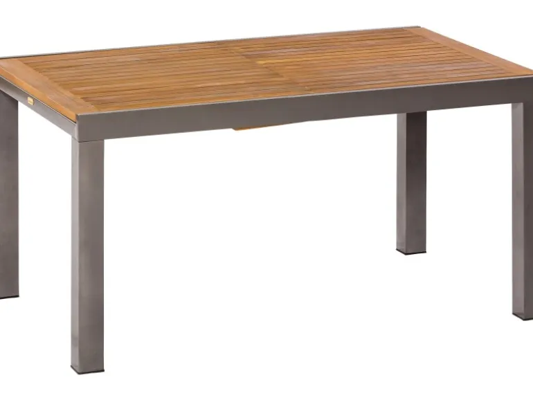 Merxx Gartenmöbel-Set Santorin 7-teilig Stapelsessel & Ausziehtisch