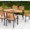 Merxx Gartenmöbel-Set Schlossgarten 7-teilig Stapelsessel 140 cm x 90 cm