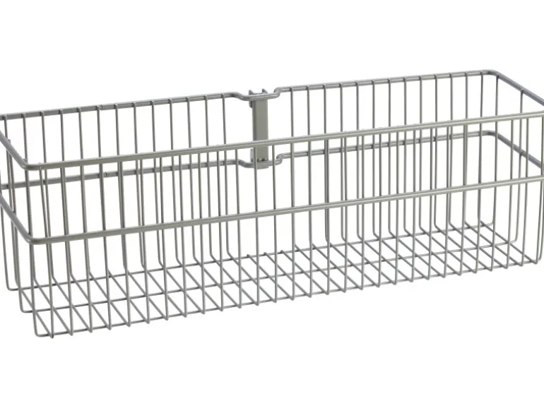 Metall-Drahtkorb 2-reihig 13,5 cm x 43,5 cm Weiß-Alu