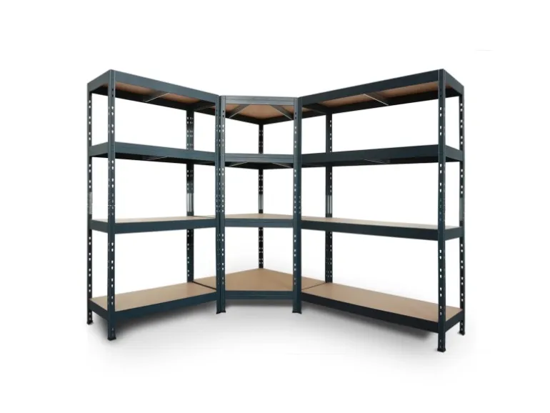 Metall-Eck-Schwerlast-Steckregal Rivet Anthrazit 180 cm x 90 cm x 45 cm x 65 cm