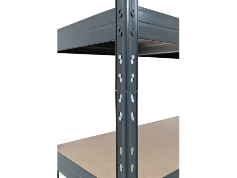 Metall-Eck-Schwerlast-Steckregal Rivet Anthrazit 180 cm x 90 cm x 45 cm x 65 cm
