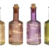 Mica Decorations Flasche Braun Grün Lila Hellbraun LED Ø 8 cm Farbsortiert