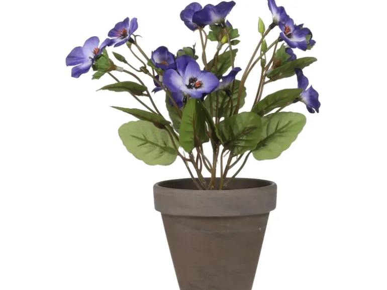 Mica Decorations Kunstpflanze Veilchen im Blumentopf Stan Ø 20 x 19 cm Violett