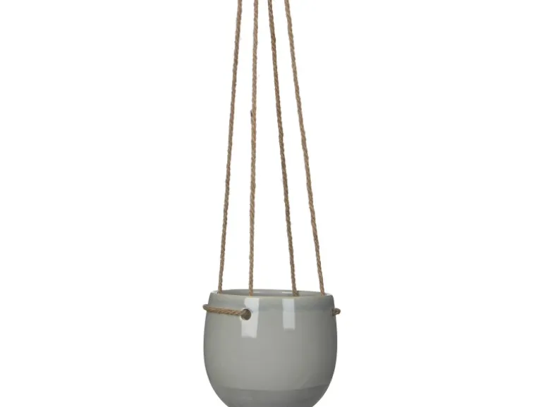 Mica Decorations Topf Hängend Resa Rund Hellgrau 11,5 Ø 13,5 cm