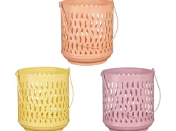 Mica Decorations Windlicht Hellrosa Violett Gelb Ø 15 cm Farbsortiert