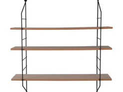 Mirrors & More Metall-Wandregal Ella mit Holz 60 cm x 62 cm x 14,5 cm