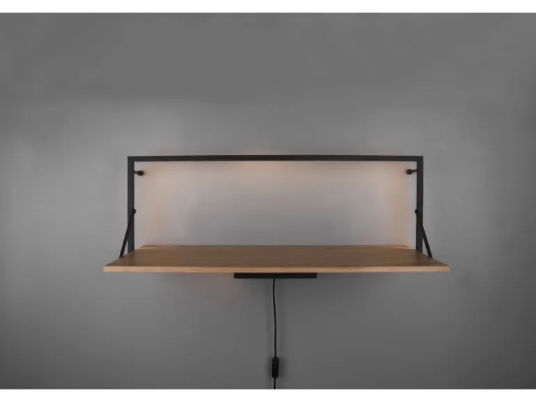Mirrors & More Metall-Wandregal Becky mit LED-Stripe 10,5 W 30 x 90 x 30 cm