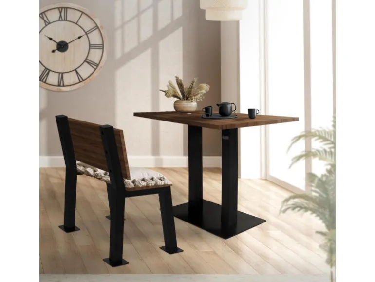 ML-Design 2 Stück Bankbeine H-Form 47x77,5cm Schwarz Bankgestell mit Rückenlehne