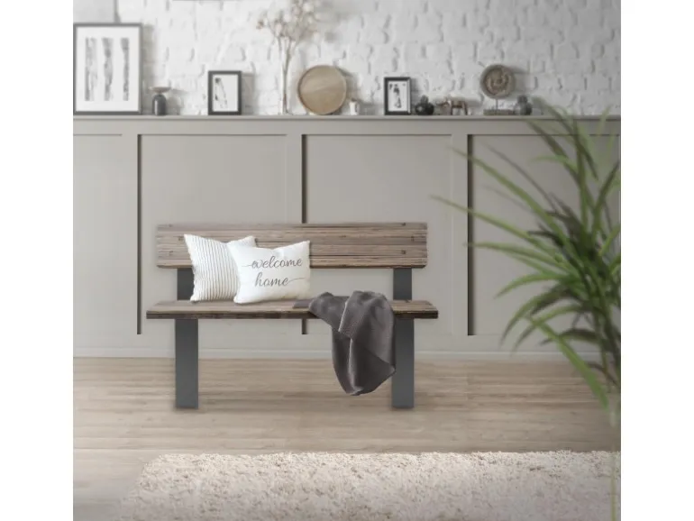 ML-Design 2 Stück Bankbeine aus Stahl Massiv 40x78,5cm Anthrazit mit Rückenlehne