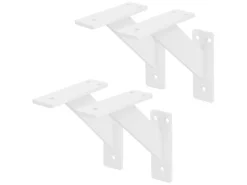 ML-Design 4 Stück Regalhalterung 120 x 120 mm Weiß Aluminium Schwebende