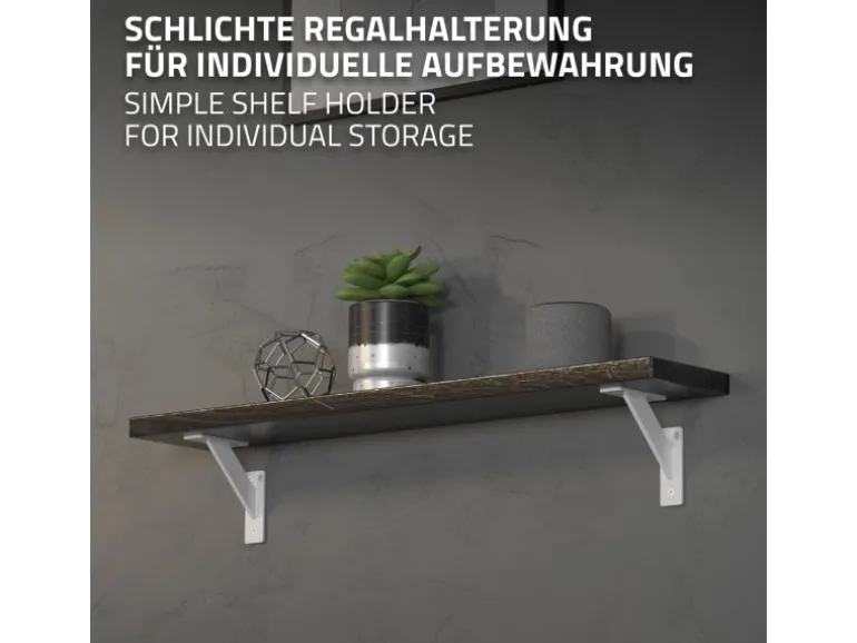ML-Design 4 Stück Regalhalterung 120 x 120 mm Weiß Aluminium Schwebende