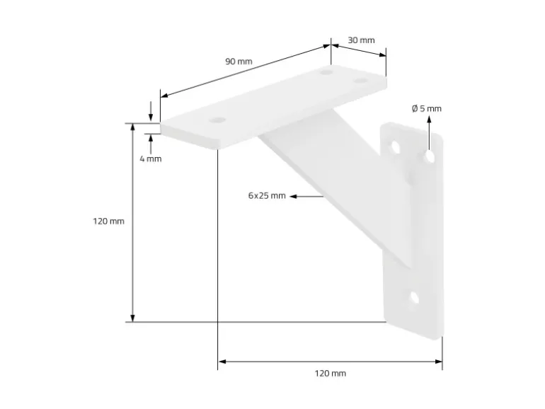ML-Design 4 Stück Regalhalterung 120 x 120 mm Weiß Aluminium Schwebende