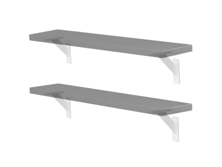ML-Design 4 Stück Regalhalterung 120 x 120 mm Weiß Aluminium Schwebende