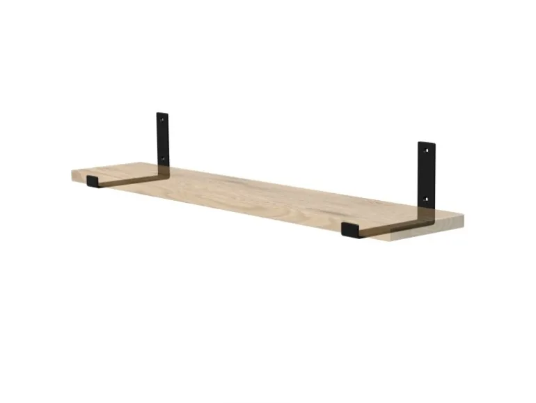 ML-Design 2 Stück Regalhalterung 20x4x14 cm Schwarz Metall 8 Zoll L-Form