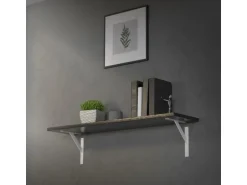 ML-Design 2 Stück Regalhalterung 240x240mm Weiß Aluminium Schwebende Regalwinkel
