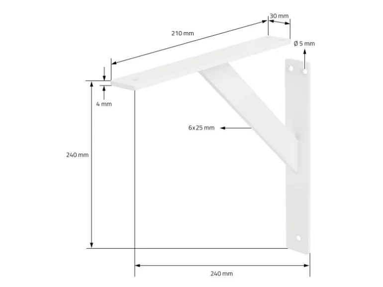 ML-Design 2 Stück Regalhalterung 240x240mm Weiß Aluminium Schwebende Regalwinkel