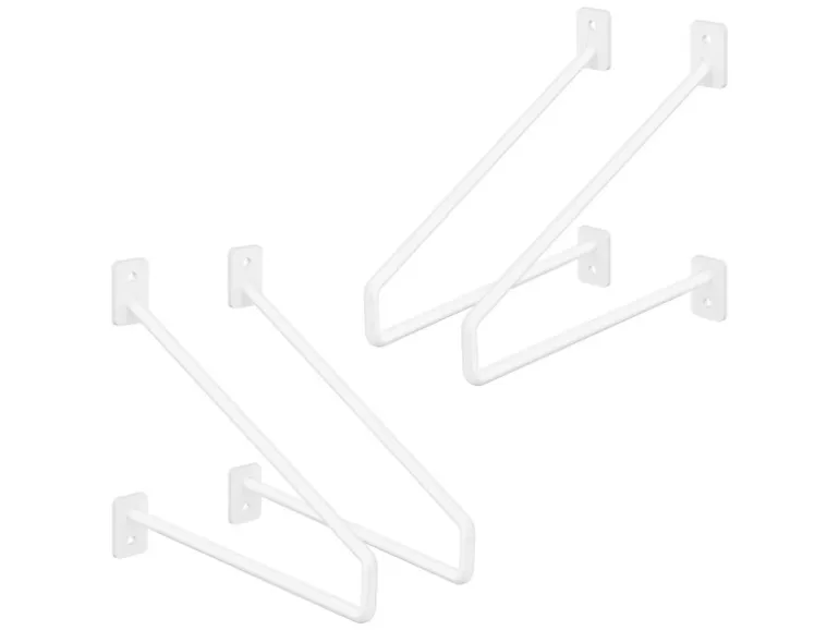 ML-Design 4 Stück Regalhalterung 220 mm Weiß aus Stahl Haarnadel Schwebe Hairpin