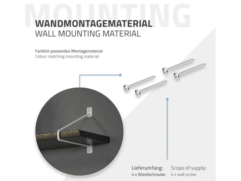 ML-Design 4 Stück Regalhalterung 220 mm Weiß aus Stahl Haarnadel Schwebe Hairpin