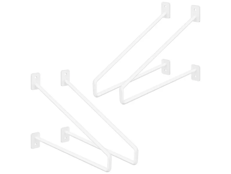 ML-Design 4 Stück Regalhalterung 265 mm Weiß aus Stahl Haarnadel Schwebe