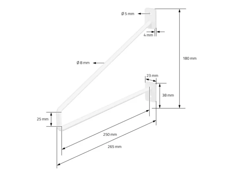 ML-Design 4 Stück Regalhalterung 265 mm Weiß aus Stahl Haarnadel Schwebe