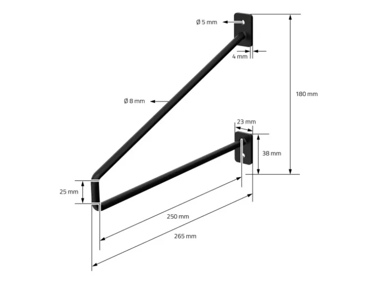 ML-Design 2 Stück Regalhalterung 265 mm Schwarz aus Stahl Haarnadel Regalwinkel