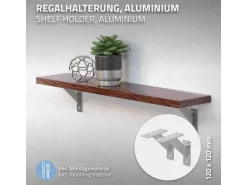 ML-Design 4 Stück Regalhalterung 120 x 120 mm Silber Aluminium Schwebende