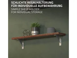 ML-Design 4 Stück Regalhalterung 120 x 120 mm Silber Aluminium Schwebende