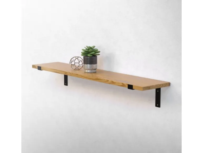 ML-Design 2 Stück Regalhalterung 25x4x14,5 cm Schwarz Metall 10 Zoll L-Form