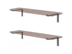 ML-Design 4 Stück Regalhalterung 25x4x14,5 cm Grau aus Metall 10 Zoll L-Form