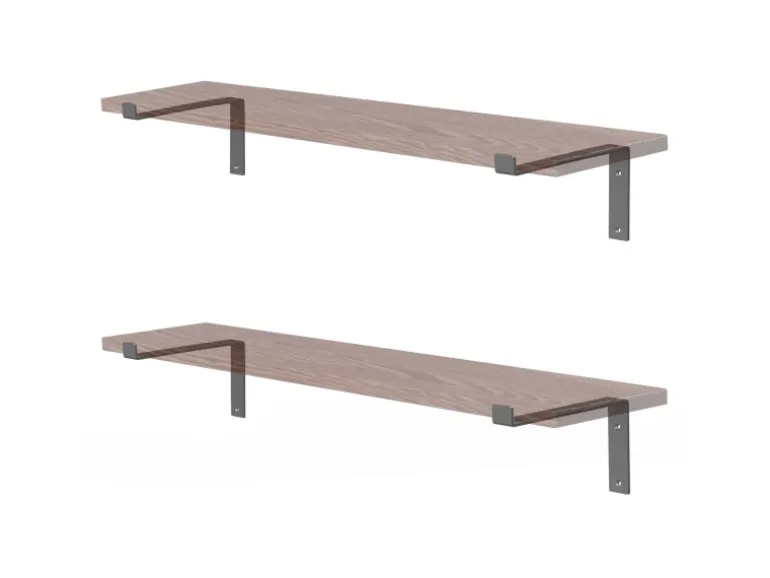 ML-Design 4 Stück Regalhalterung 25x4x14,5 cm Grau aus Metall 10 Zoll L-Form