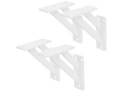 ML-Design 4 Stück Regalhalterung 12 x 12 cm Weiß Aluminium Schwebende