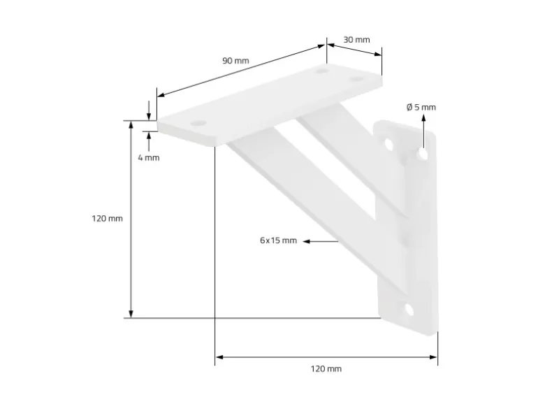 ML-Design 4 Stück Regalhalterung 12 x 12 cm Weiß Aluminium Schwebende