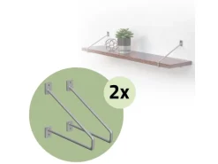 ML-Design 4 Stück Regalhalterung 220 mm Silber aus Stahl Haarnadel Schwebe