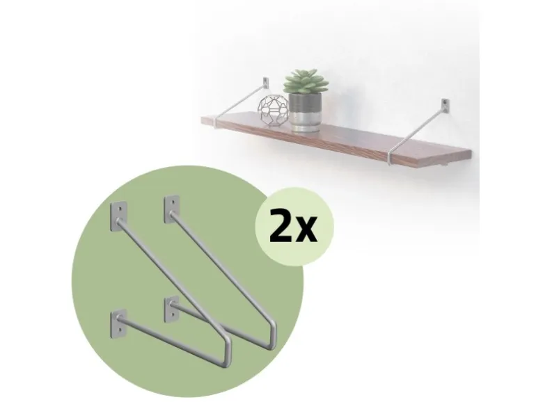ML-Design 4 Stück Regalhalterung 220 mm Silber aus Stahl Haarnadel Schwebe