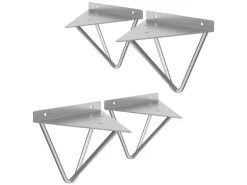ML-Design 4 Stück Regalhalterung 160 mm Grau aus Metall Dreieckige Schwebe
